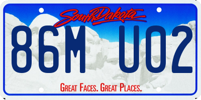 SD license plate 86MU02