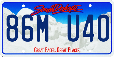 SD license plate 86MU40