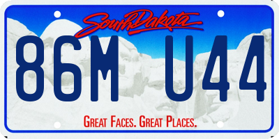 SD license plate 86MU44