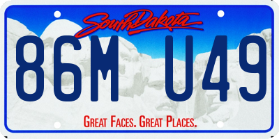SD license plate 86MU49