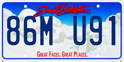 SD license plate 86MU91