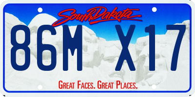 SD license plate 86MX17