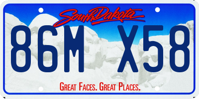 SD license plate 86MX58