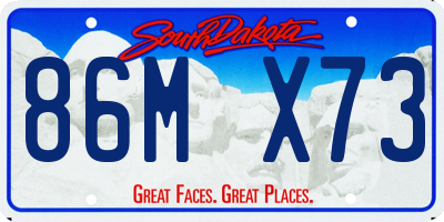 SD license plate 86MX73