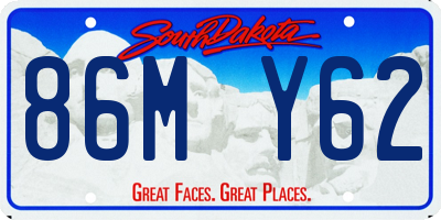 SD license plate 86MY62
