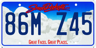 SD license plate 86MZ45
