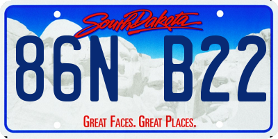 SD license plate 86NB22