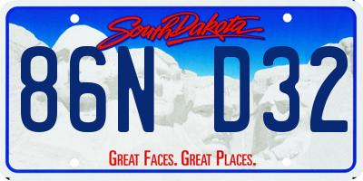 SD license plate 86ND32
