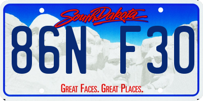 SD license plate 86NF30