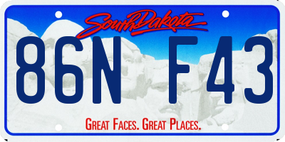 SD license plate 86NF43