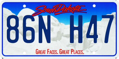 SD license plate 86NH47