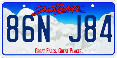 SD license plate 86NJ84