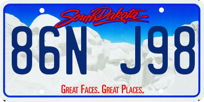 SD license plate 86NJ98