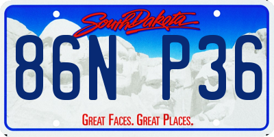 SD license plate 86NP36