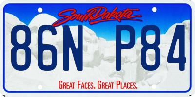 SD license plate 86NP84