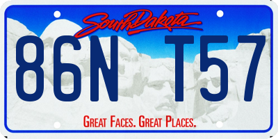 SD license plate 86NT57