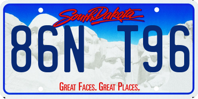 SD license plate 86NT96
