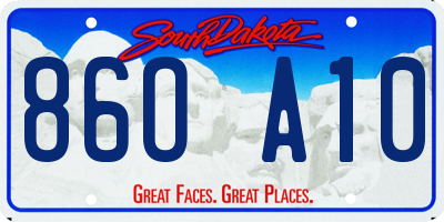 SD license plate 86OA10