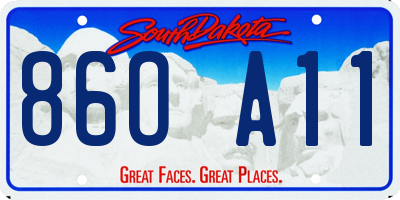 SD license plate 86OA11