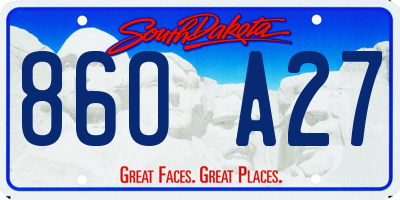 SD license plate 86OA27