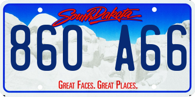 SD license plate 86OA66