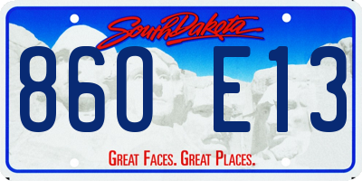 SD license plate 86OE13
