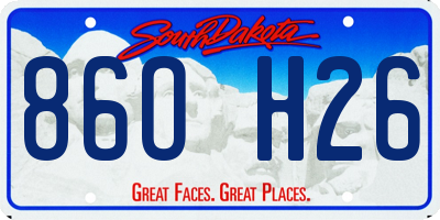 SD license plate 86OH26
