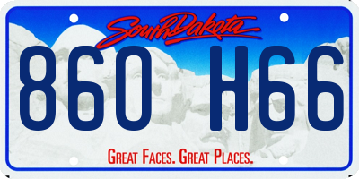 SD license plate 86OH66
