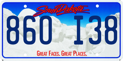 SD license plate 86OI38