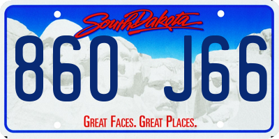 SD license plate 86OJ66