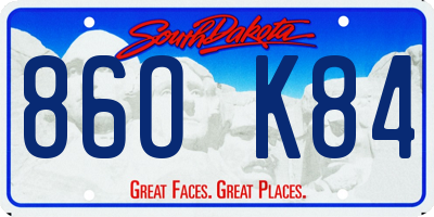 SD license plate 86OK84