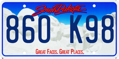 SD license plate 86OK98