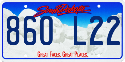 SD license plate 86OL22
