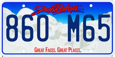 SD license plate 86OM65