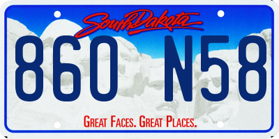 SD license plate 86ON58