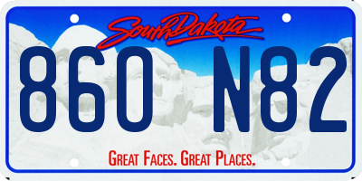 SD license plate 86ON82