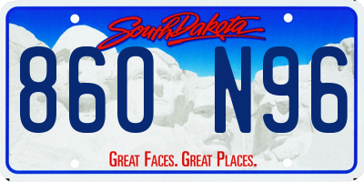 SD license plate 86ON96