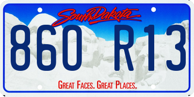 SD license plate 86OR13