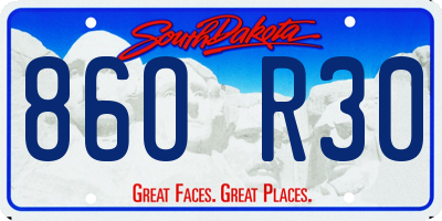 SD license plate 86OR30