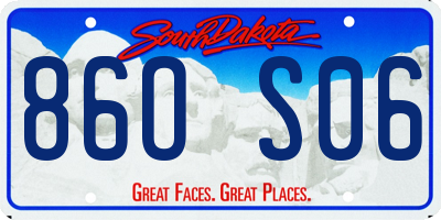 SD license plate 86OS06