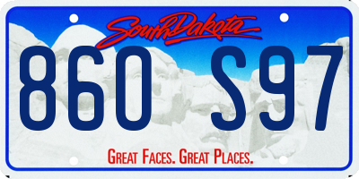 SD license plate 86OS97