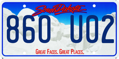 SD license plate 86OU02