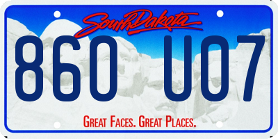 SD license plate 86OU07