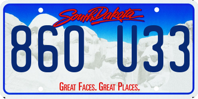 SD license plate 86OU33