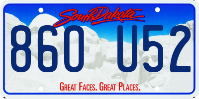SD license plate 86OU52