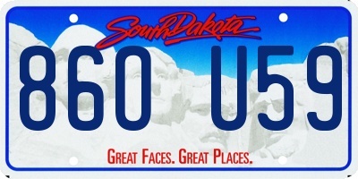 SD license plate 86OU59