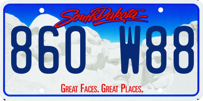 SD license plate 86OW88