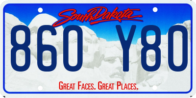 SD license plate 86OY80