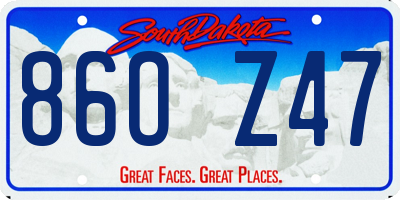 SD license plate 86OZ47