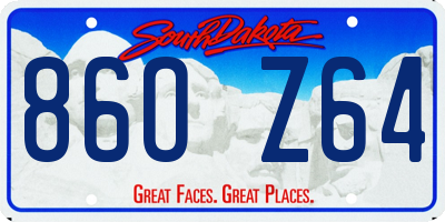 SD license plate 86OZ64